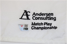 Darren Clarke Signed 2000 WGC Embroidered Flag - Win over Tiger JSA ALOA