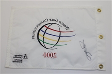 Darren Clarke Signed 2000 WGC Embroidered Flag - Win over Tiger JSA ALOA