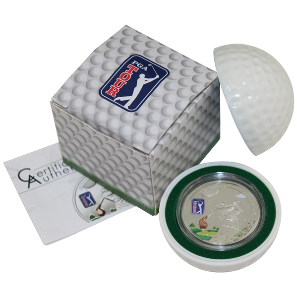 Cook Islands 2013 PGA Tour Sterling Silver Proof Coin W Coa