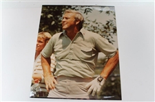 Arnold Palmer Signed Cut w/Palmer & Nicklaus Photo JSA ALOA