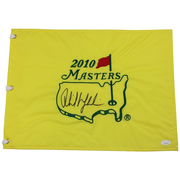 Phil Mickelson Signed 2010 Masters Tournament Embroidered Flag JSA #YY57254