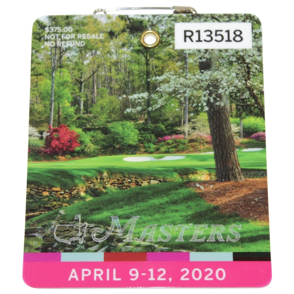 2020 Masters Tournament SERIES Badge #R13518 - Historic No Patrons November Masters