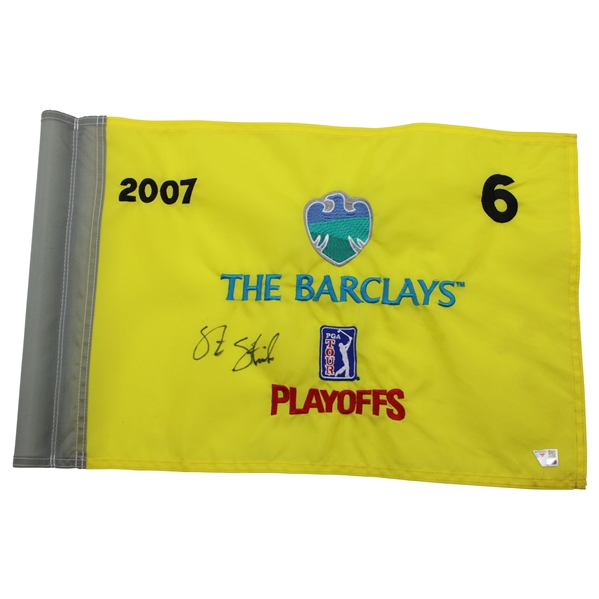 Steve Stricker Signed 2007 The Barclays Championship Flown Hole 6 Embroidered Flag JSA ALOA