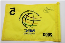 Darren Clarke Signed 2003 WGC NEC Inv. Championship Flown Hole 5 Embroidered Flag JSA ALOA