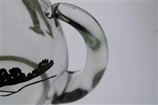 Silver Overlay Golf Themed Large Glass Water Pitcher