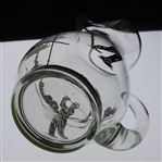 Silver Overlay Golf Themed Large Glass Water Pitcher