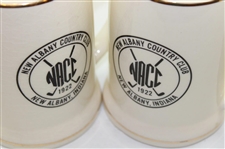 Two (2) 1974 Member-Guest Tournament '1922' New Albany Country Club NACC Ceramic Beer Mugs