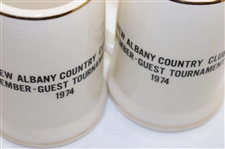 Two (2) 1974 Member-Guest Tournament '1922' New Albany Country Club NACC Ceramic Beer Mugs