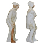Vintage Miniature Male & Female Golfers with Golf Clubs