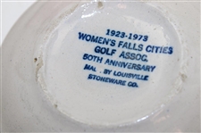 Three (3) Golf Themed Ceramic Plates - Zanesville Golf Club, Lady Golfer & Bag w/Clubs
