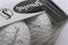 Al Geiberger Signed B&W Photo w/Sleeve of Personal Golf Balls & Facsimile Scorecard JSA ALOA