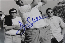 Dave Stockton Signed B&W Post-Swing Photo w/Sleeve of Personal Golf Balls JSA ALOA
