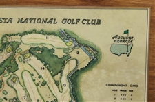1968 Augusta National Golf Club Masters Player Gift - Aerial Map Laminated on Wood