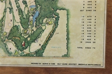 1968 Augusta National Golf Club Masters Player Gift - Aerial Map Laminated on Wood
