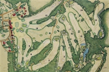 1968 Augusta National Golf Club Masters Player Gift - Aerial Map Laminated on Wood