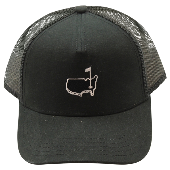 Masters Tournament Black w/White Masters Logo Mesh Trucker Hat