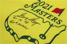 Gary Player Signed 2021 Masters Flag with '61-74-78' & '60th Anniversary' JSA ALOA
