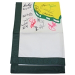 Masters Champs Nicklaus, Burke, Ford & 13 others Signed Undated Masters House Flag JSA ALOA