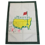 Masters Champs Nicklaus, Burke, Ford & 13 others Signed Undated Masters House Flag JSA ALOA