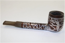 c1900's Silversmith Sterling Silver Golf Themed Overlay Tobacco Pipe