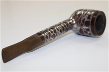 c1900's Silversmith Sterling Silver Golf Themed Overlay Tobacco Pipe