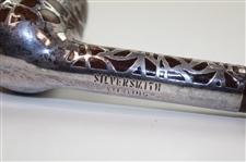 c1900's Silversmith Sterling Silver Golf Themed Overlay Tobacco Pipe