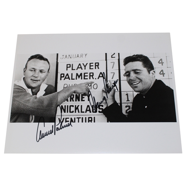 Arnold Palmer & Gary Player Signed 1961 Masters Scoreboard Photo JSA ALOA