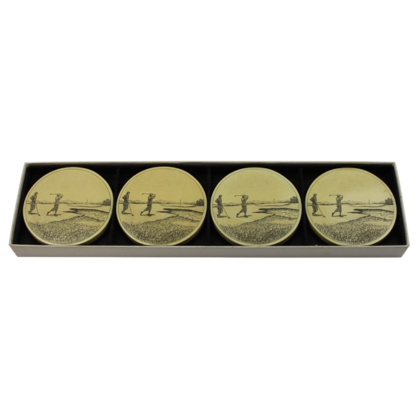 Circa Golf in the Early 1900s Themed Barlow Drink Coaster Set Of (4) in The Original Box