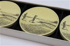 Circa Golf in the Early 1900's Themed Barlow Drink Coaster Set Of (4) in The Original Box