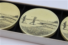 Circa Golf in the Early 1900's Themed Barlow Drink Coaster Set Of (4) in The Original Box