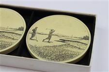 Circa Golf in the Early 1900's Themed Barlow Drink Coaster Set Of (4) in The Original Box