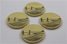 Circa Golf in the Early 1900's Themed Barlow Drink Coaster Set Of (4) in The Original Box
