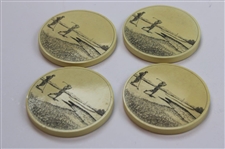 Circa Golf in the Early 1900's Themed Barlow Drink Coaster Set Of (4) in The Original Box