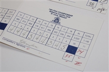 Steve Elkington Signed Two (2) 1992 PGA Championship at Bellerive Official Scorecards