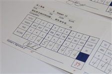 Steve Elkington Signed Two (2) 1992 PGA Championship at Bellerive Official Scorecards