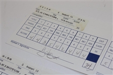 Steve Elkington Signed Two (2) 1992 PGA Championship at Bellerive Official Scorecards