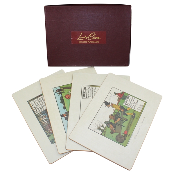 Set of (4) Charles Crombie Rules Placemats in Original Box - Made by Lady Clare