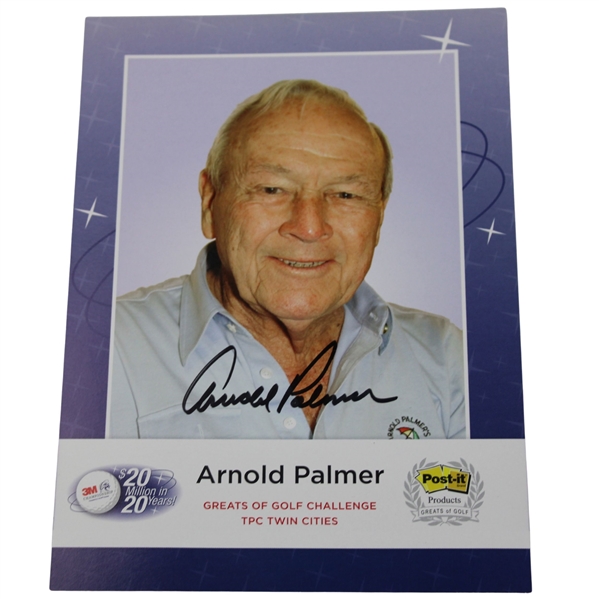 Arnold Palmer Signed Greats Of Golf Challenge Info Card JSA ALOA