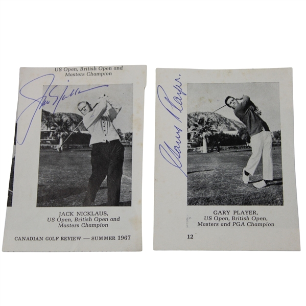 Jack Nicklaus & Gary Player Signed Magazine Cuts w/Vintage Signatures JSA ALOA