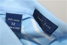 Chi Chi Rodriguez's Personal Jeff Rose Light Blue & White Striped Polo w/Sponsor - M