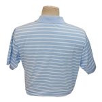 Chi Chi Rodriguez's Personal Jeff Rose Light Blue & White Striped Polo w/Sponsor - M