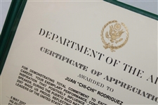 Chi Chi Rodriguez's Personal Department Of The Army Certificate Of Appreciation