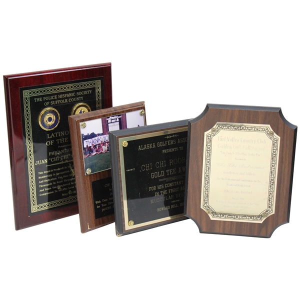 Four (4) Chi Chi Plaques/Awards - Hispanic Society, Turf Valley & more