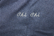 Chi Chi Rodriguez's Personal Peter Scott Navy Blue Cashmere Sweater w/Sponsor 