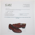 Chi Chi Rodriguez's Personal TPC Prestancia Brown Footjoy Golf Shoes w/Red Shoe Bags