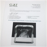 Chi Chi Rodriguez's Engraved Republic of Lebanon Glass Paperweight/Trophy