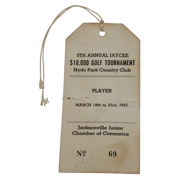 1953 Jaycee $10,000 Golf Tournament At Hyde Park CC Ticket