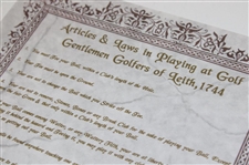 Articles & Laws In Playing At Golf Gentleman Golfers Of Leith 1744