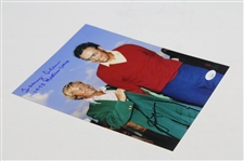 Jack Nicklaus & Tommy Aaron Dual Signed Green Jacket 8x10 Photo JSA #CB46160