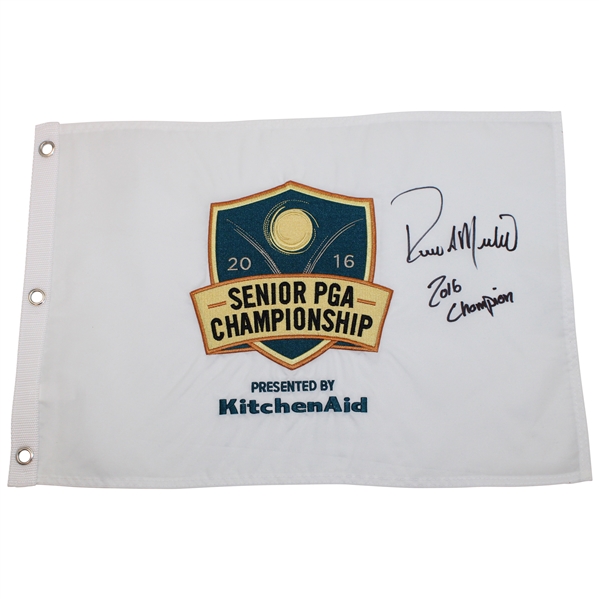 Rocco Mediate Signed 2016 Senior PGA Championship Embroidered Flag w/2016 Champion JSA ALOA